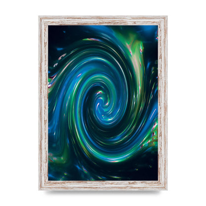 Blue Space Swirl Wall Art - A4 framed