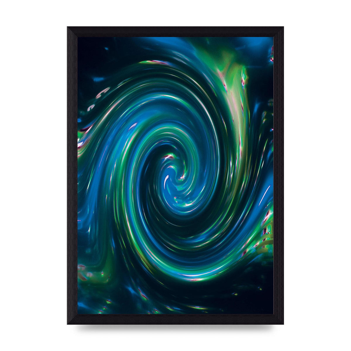 Blue Space Swirl Wall Art - A4 framed
