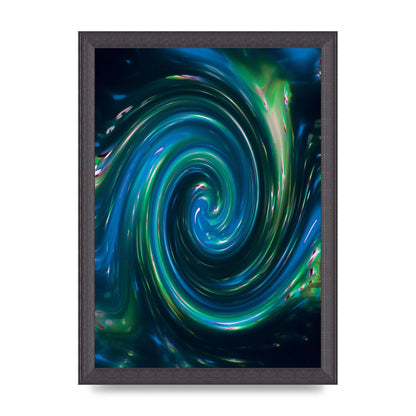 Blue Space Swirl Wall Art - A4 framed