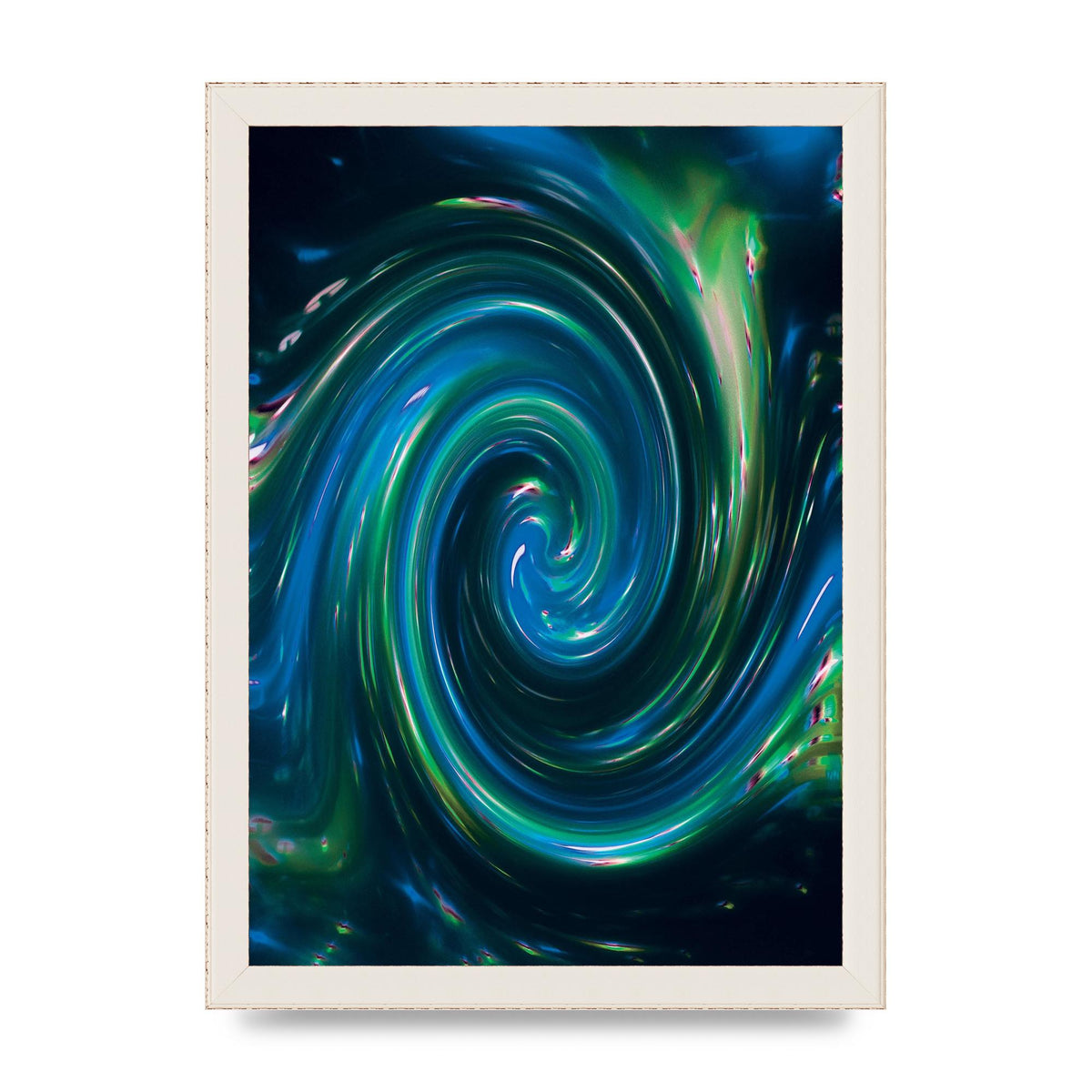 Blue Space Swirl Wall Art - A4 framed