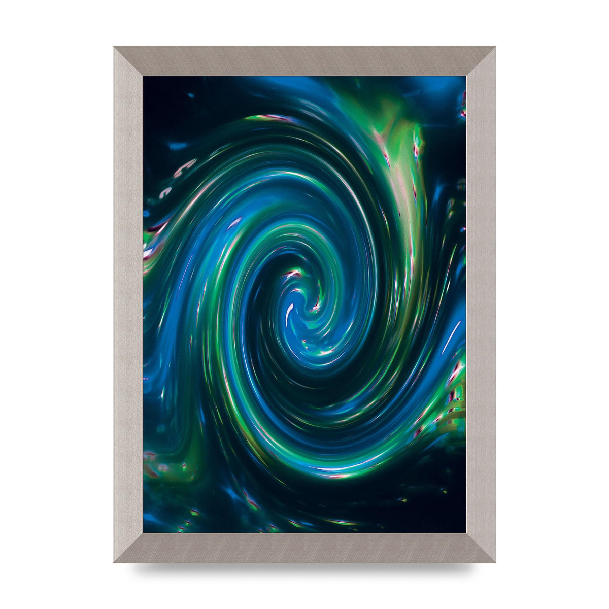 Blue Space Swirl Wall Art - A4 framed