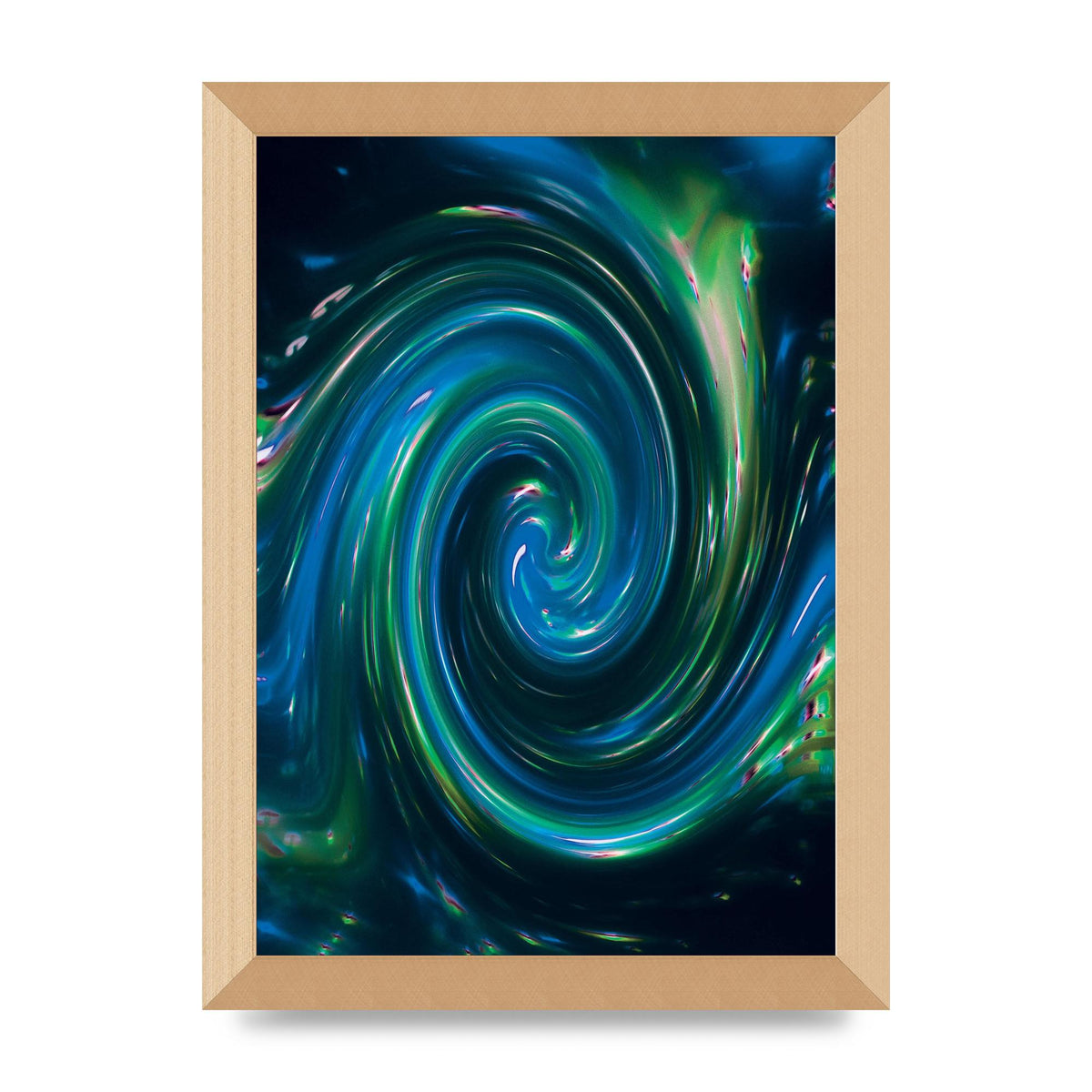 Blue Space Swirl Wall Art - A4 framed