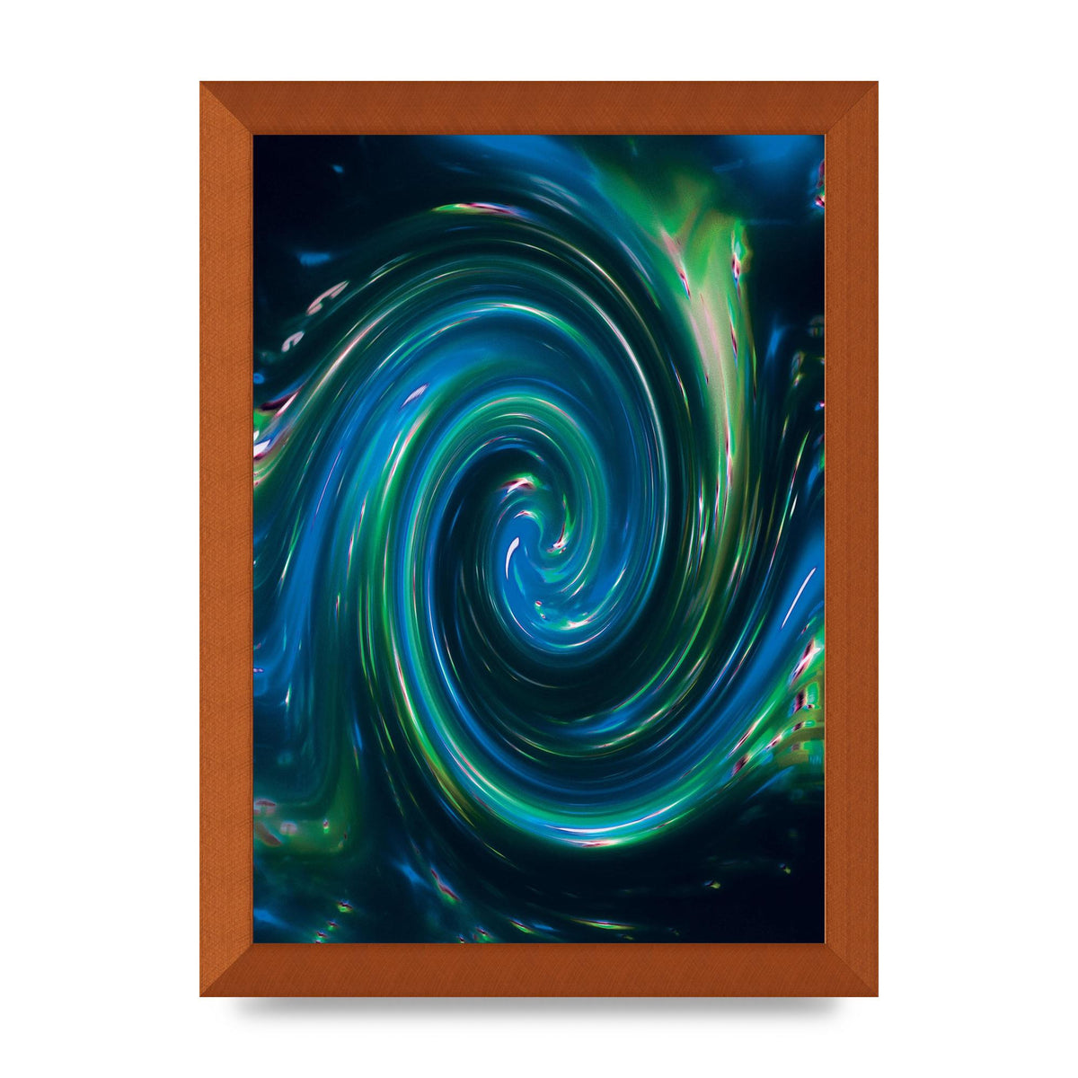 Blue Space Swirl Wall Art - A4 framed