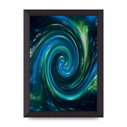 Blue Space Swirl Wall Art - A4 framed