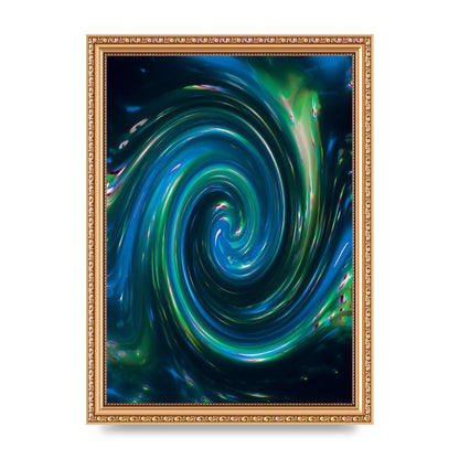 Blue Space Swirl Wall Art - A4 framed
