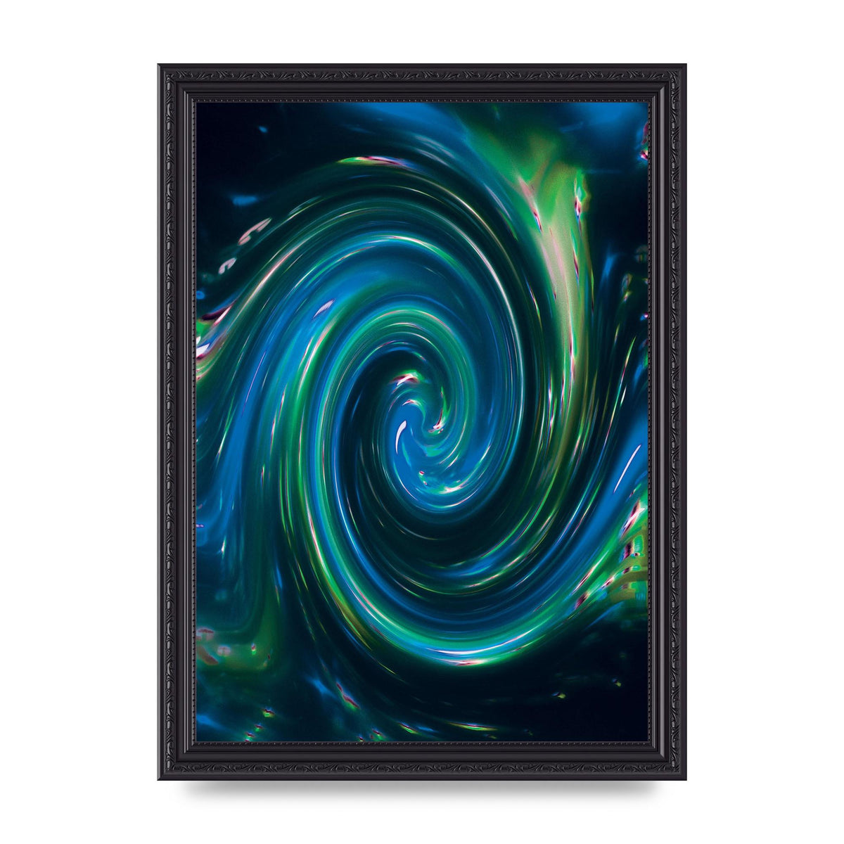 Blue Space Swirl Wall Art - A4 framed