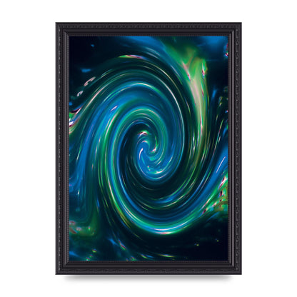 Blue Space Swirl Wall Art - A4 framed