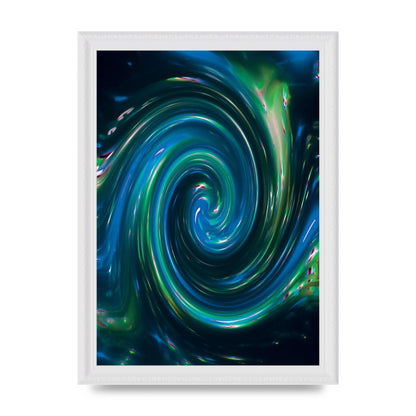 Blue Space Swirl Wall Art - A4 framed