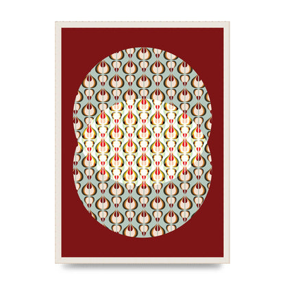 Red Blue Pattern Wall Art - A2 framed