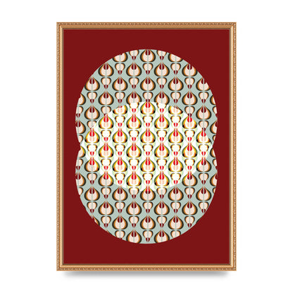 Red Blue Pattern Wall Art - A2 framed