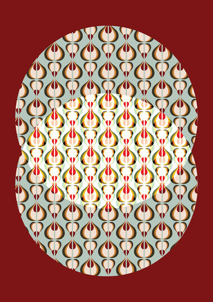 Red Blue Pattern Wall Art - detail