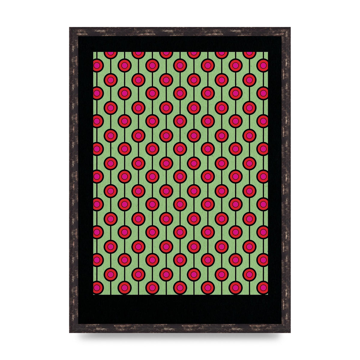 Retro Pattern Art For The Home - A2 framed