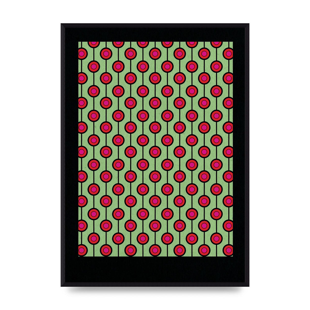 Retro Pattern Art For The Home - A2 framed