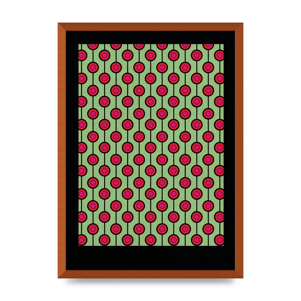 Retro Pattern Art For The Home - A2 framed