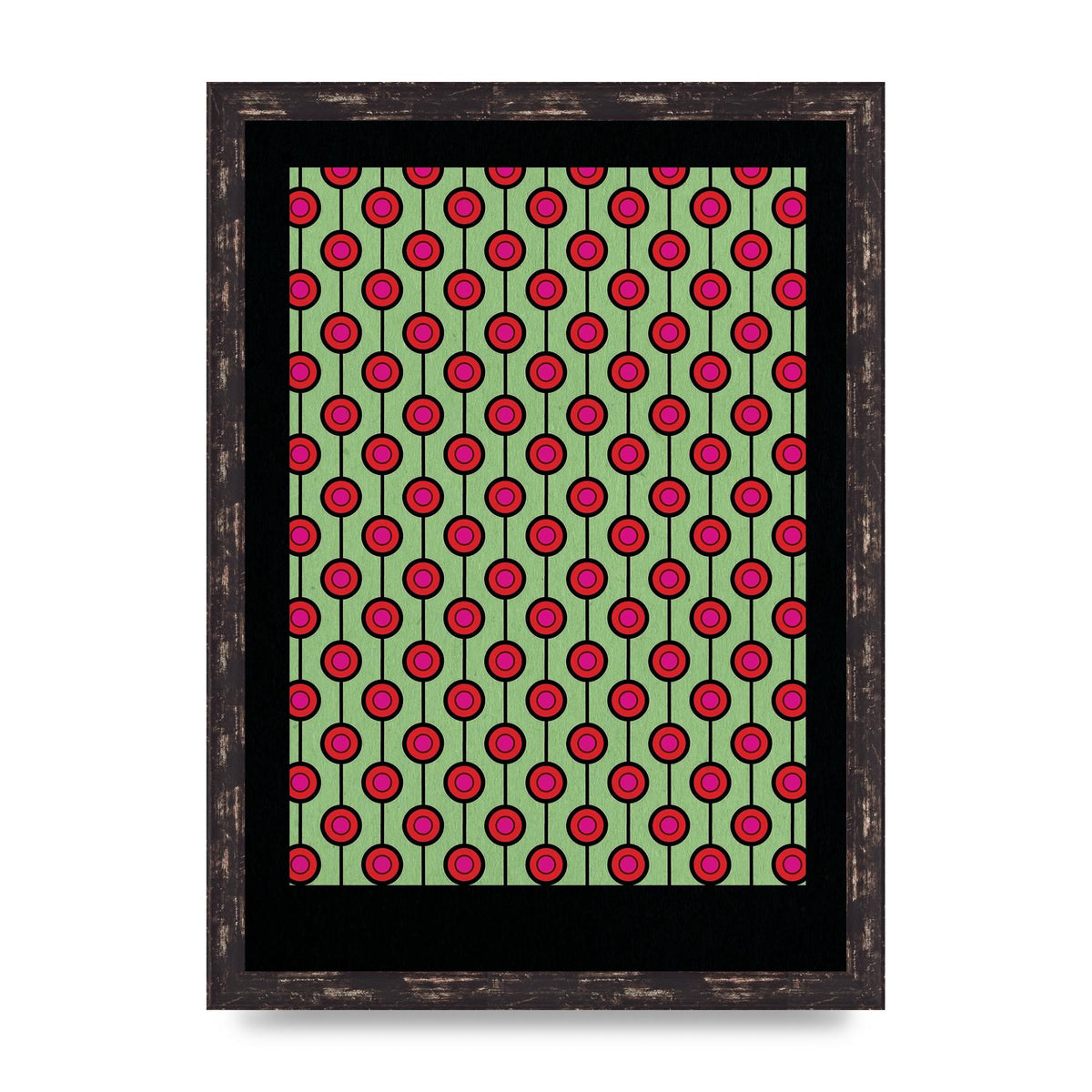 Retro Pattern Art For The Home - A3 framed