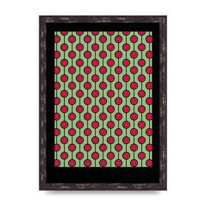 Retro Pattern Art For The Home - A3 framed