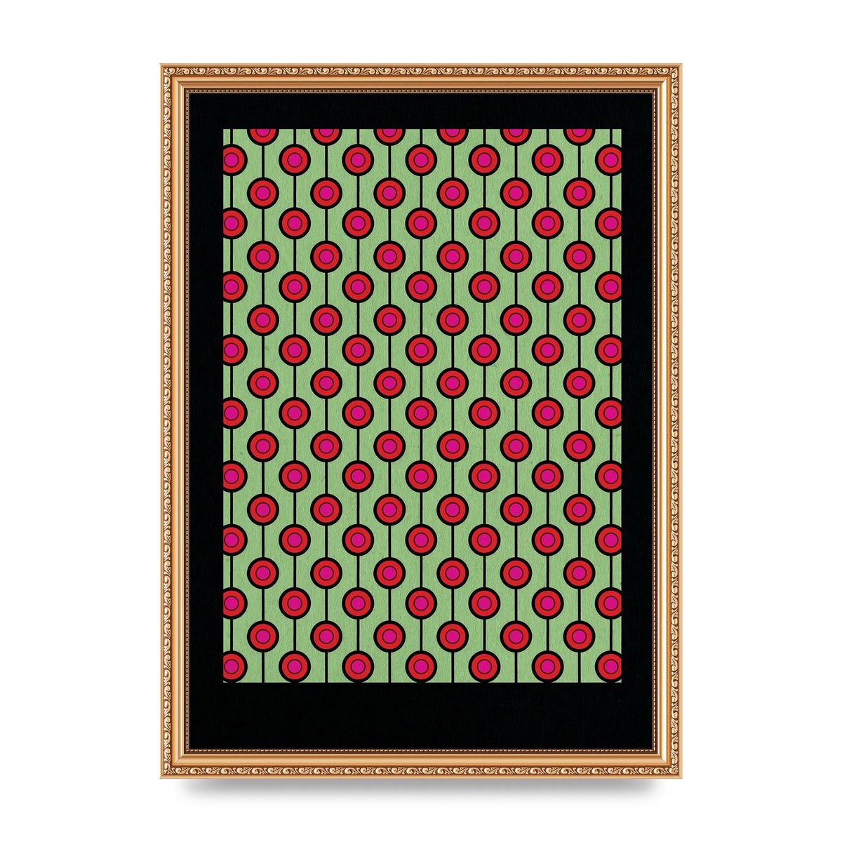 Retro Pattern Art For The Home - A3 framed
