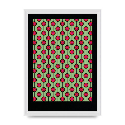 Retro Pattern Art For The Home - A3 framed