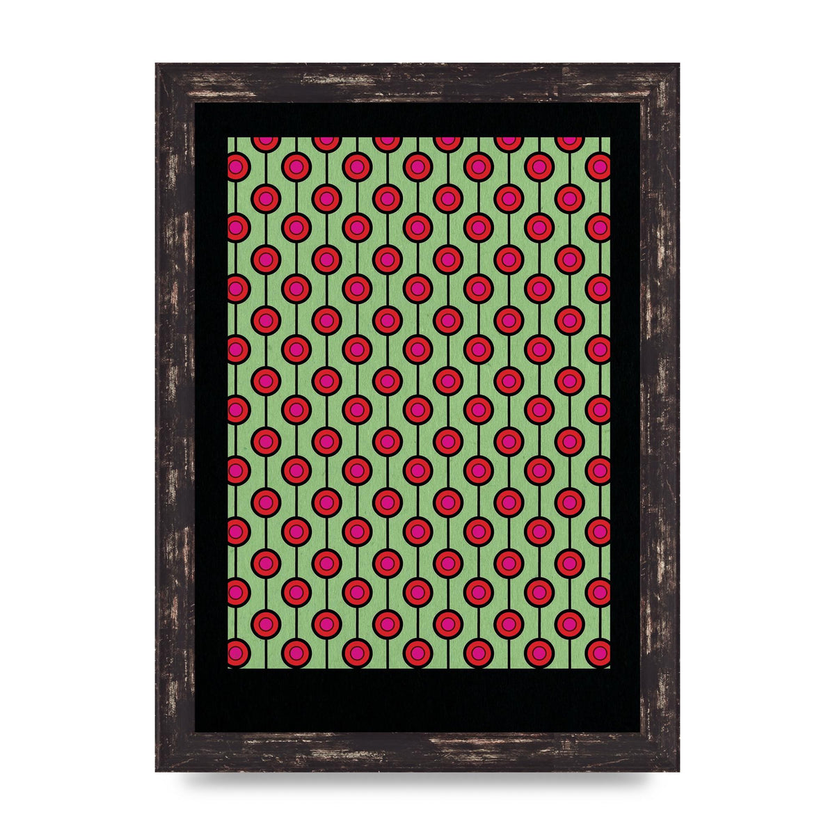 Retro Pattern Art For The Home - A4 framed