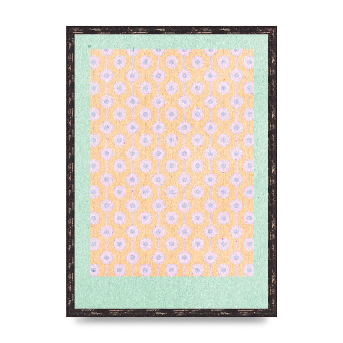 Retro Pattern Light Version Printed Poster - A2 framed