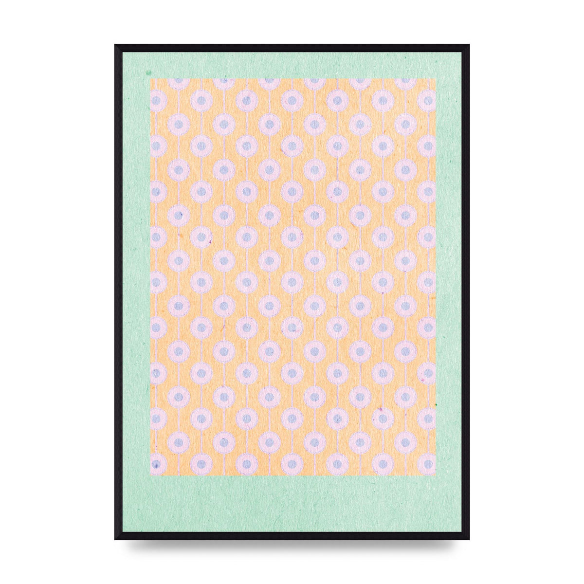 Retro Pattern Light Version Printed Poster - A2 framed