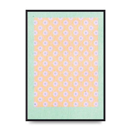 Retro Pattern Light Version Printed Poster - A2 framed