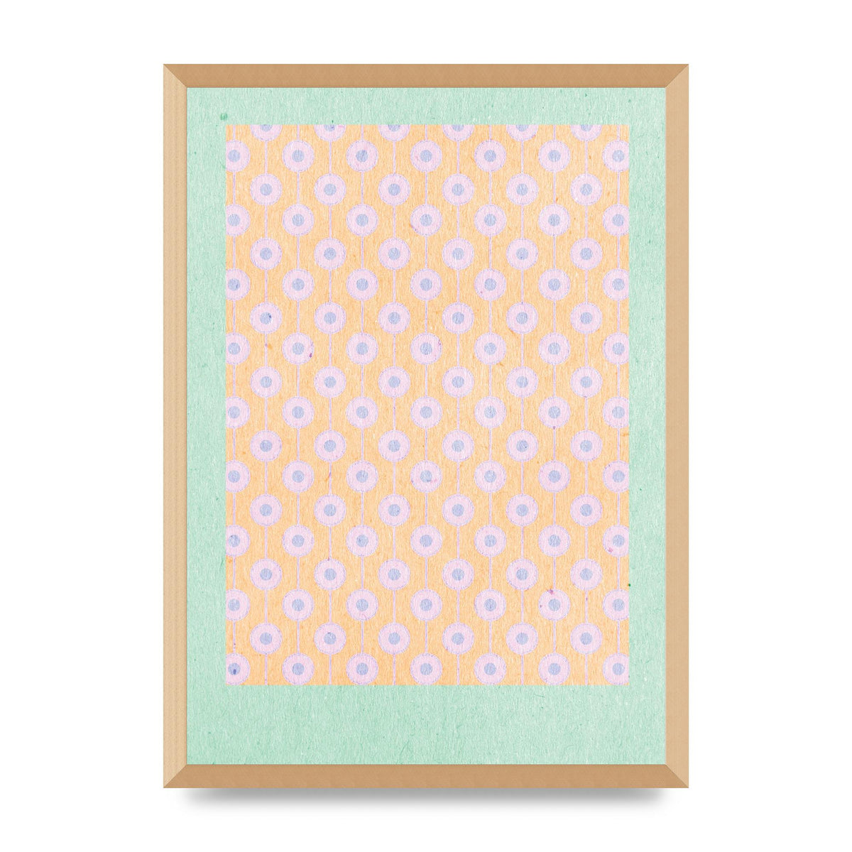 Retro Pattern Light Version Printed Poster - A2 framed
