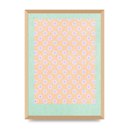 Retro Pattern Light Version Printed Poster - A2 framed