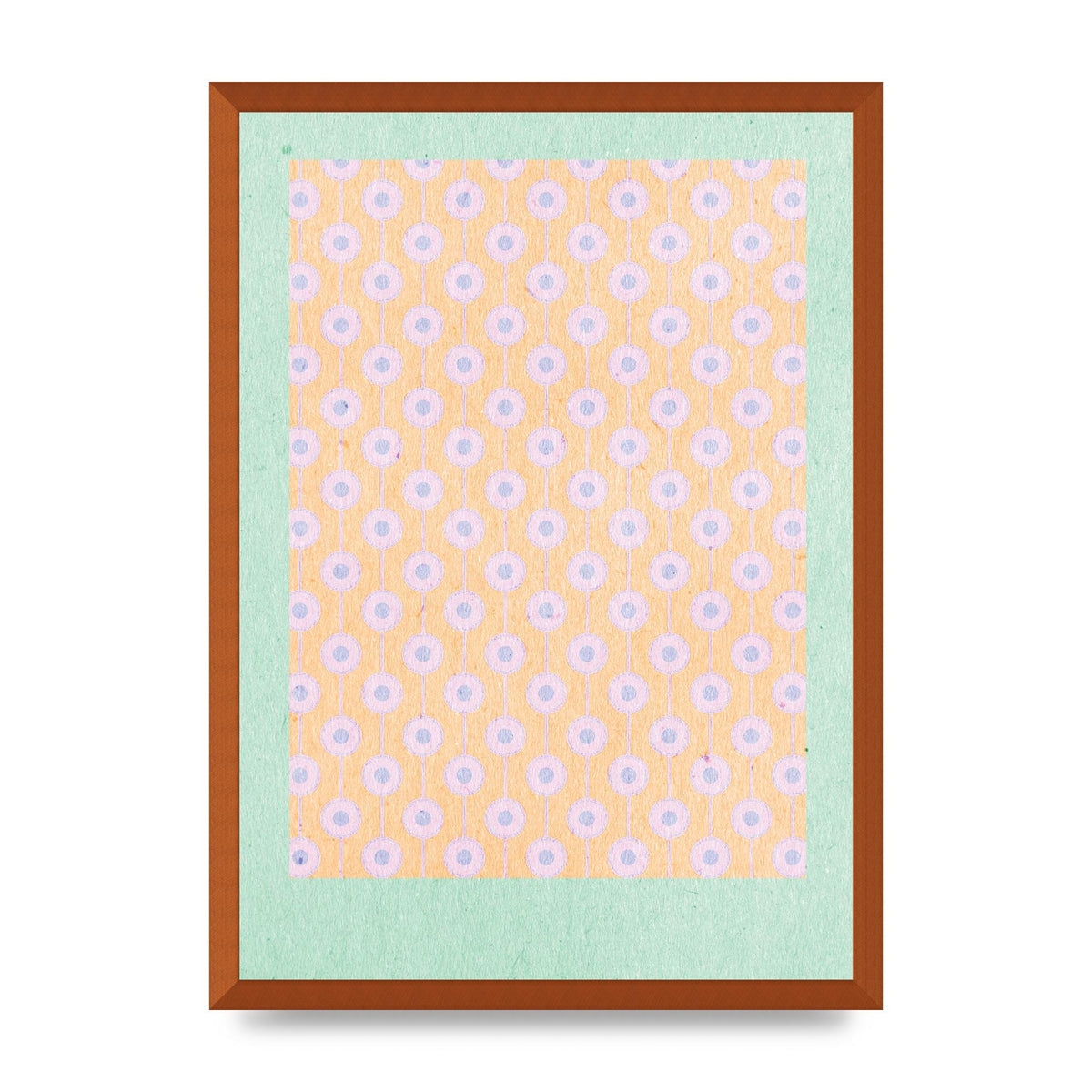 Retro Pattern Light Version Printed Poster - A2 framed