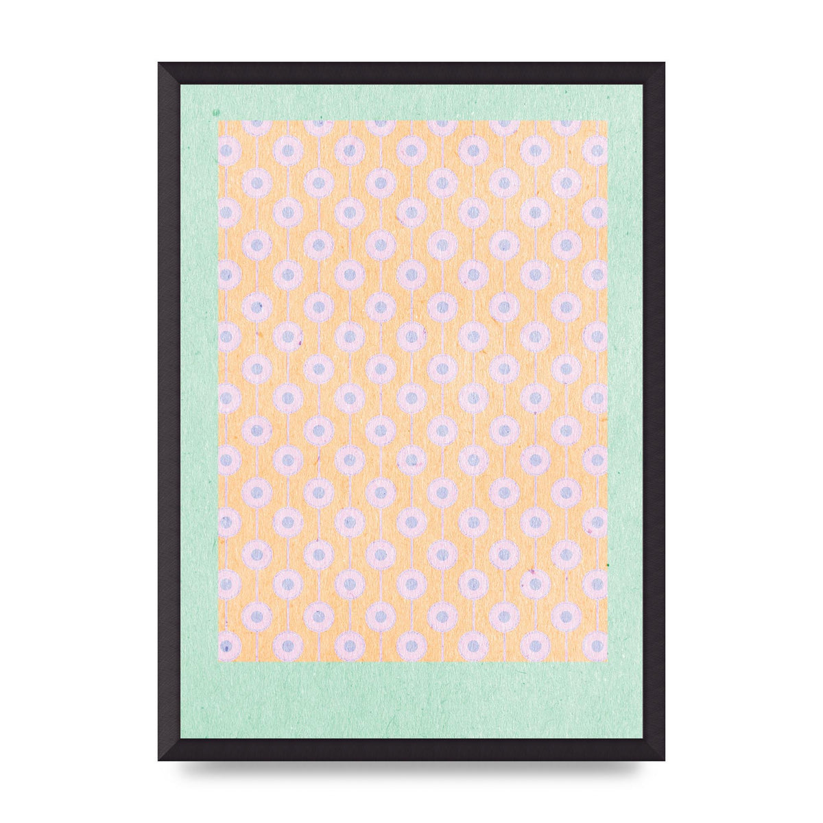 Retro Pattern Light Version Printed Poster - A2 framed