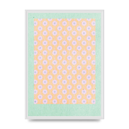 Retro Pattern Light Version Printed Poster - A2 framed