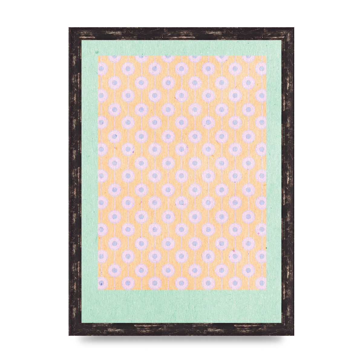 Retro Pattern Light Version Printed Poster - A3 framed