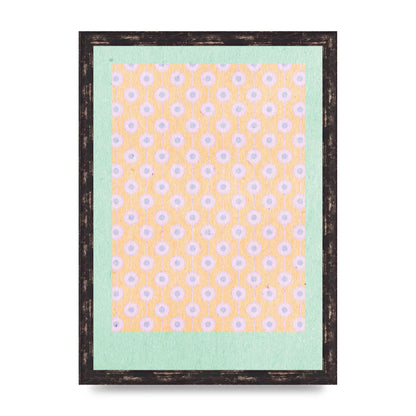 Retro Pattern Light Version Printed Poster - A3 framed