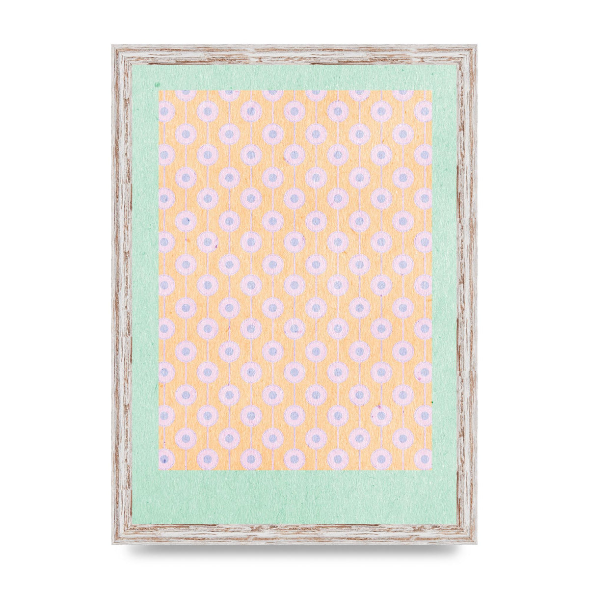Retro Pattern Light Version Printed Poster - A3 framed