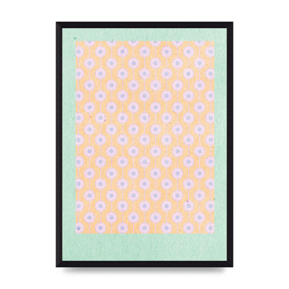 Retro Pattern Light Version Printed Poster - A3 framed