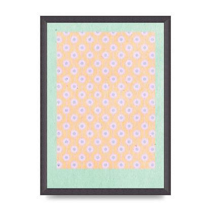 Retro Pattern Light Version Printed Poster - A3 framed