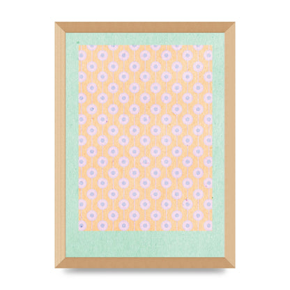 Retro Pattern Light Version Printed Poster - A3 framed