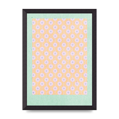 Retro Pattern Light Version Printed Poster - A3 framed