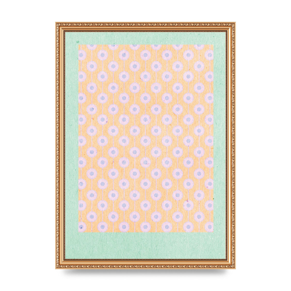 Retro Pattern Light Version Printed Poster - A3 framed