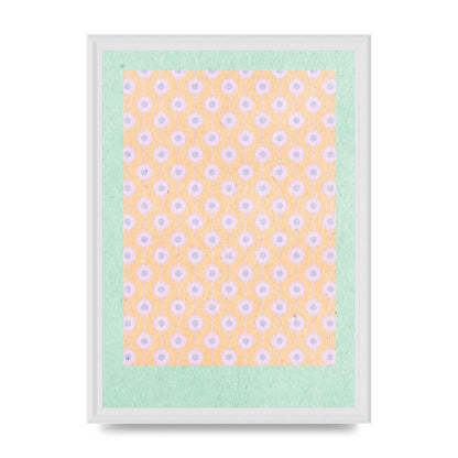 Retro Pattern Light Version Printed Poster - A3 framed