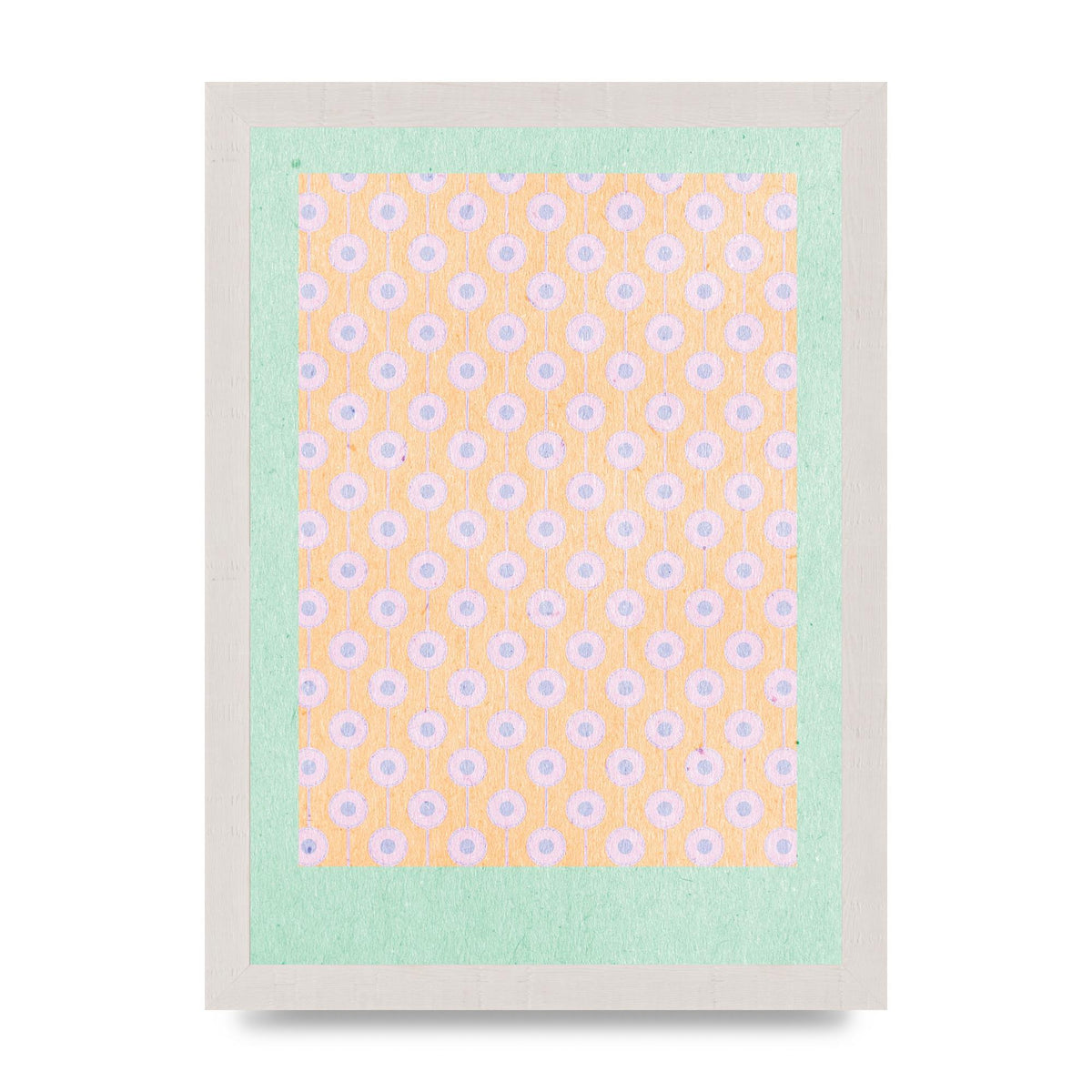Retro Pattern Light Version Printed Poster - A4 framed