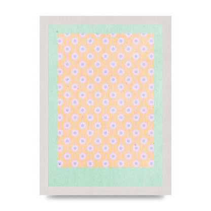Retro Pattern Light Version Printed Poster - A4 framed