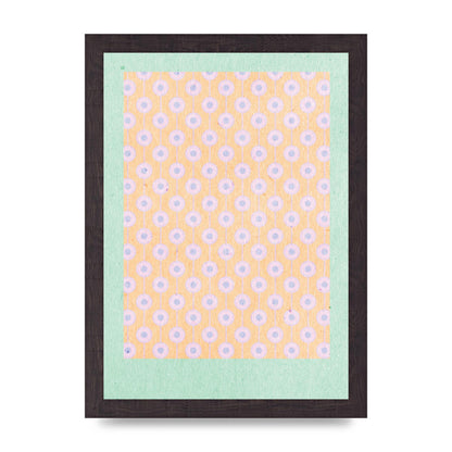 Retro Pattern Light Version Printed Poster - A4 framed