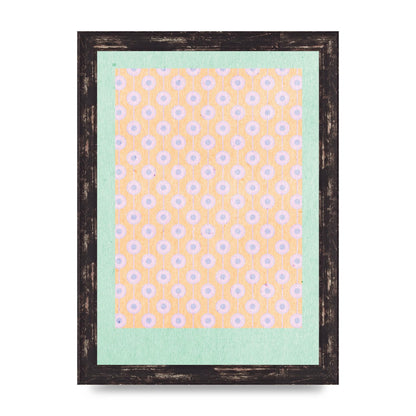 Retro Pattern Light Version Printed Poster - A4 framed