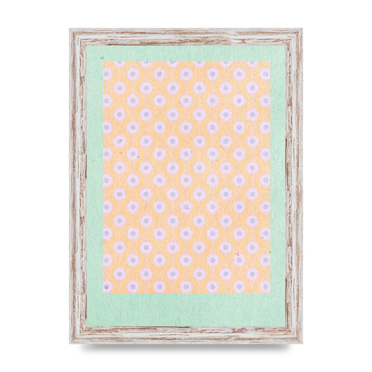 Retro Pattern Light Version Printed Poster - A4 framed