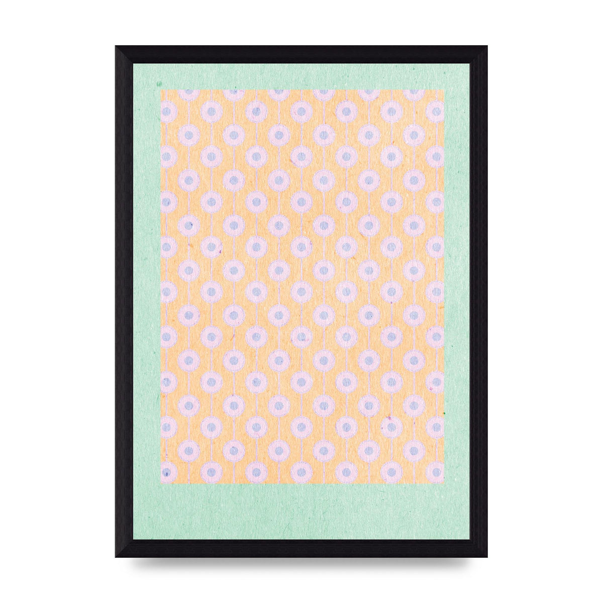 Retro Pattern Light Version Printed Poster - A4 framed