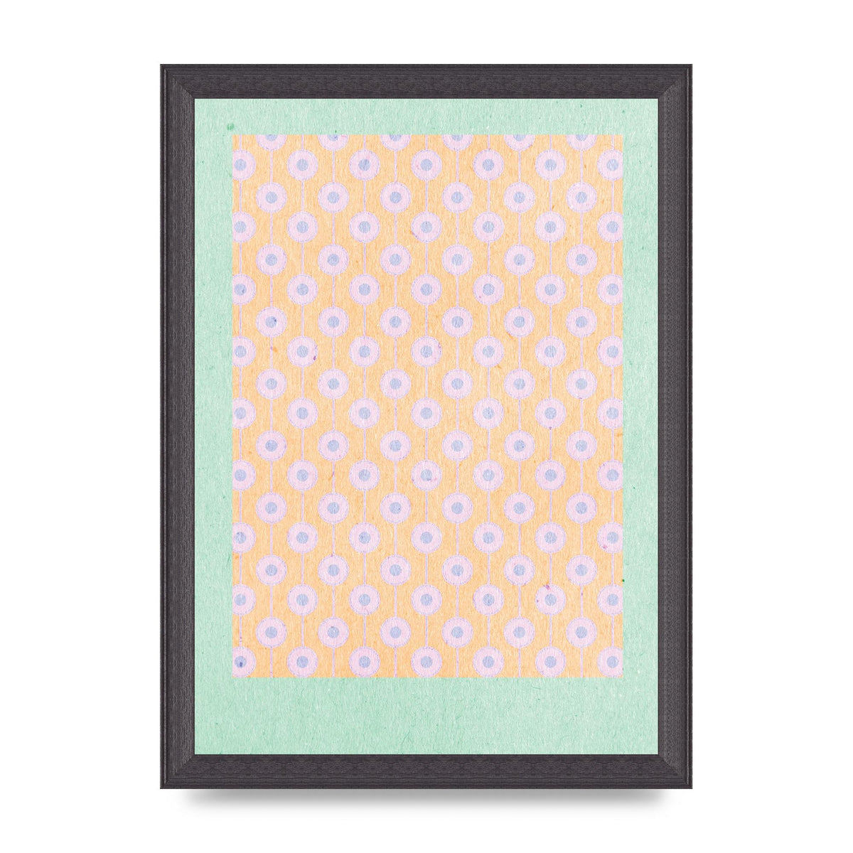 Retro Pattern Light Version Printed Poster - A4 framed