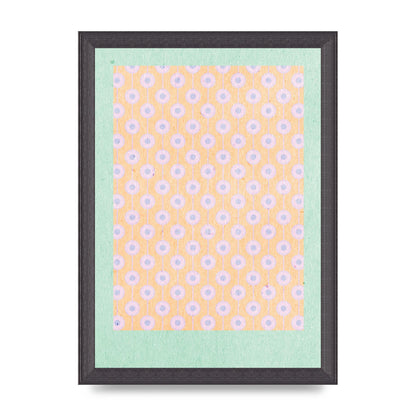 Retro Pattern Light Version Printed Poster - A4 framed