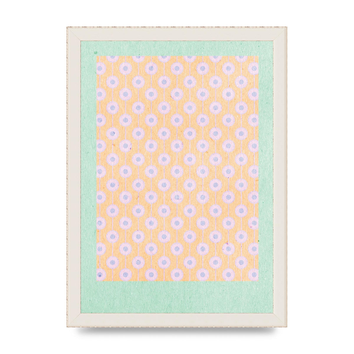 Retro Pattern Light Version Printed Poster - A4 framed