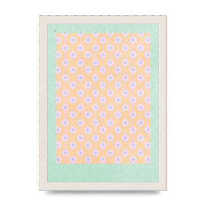 Retro Pattern Light Version Printed Poster - A4 framed